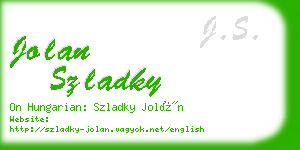 jolan szladky business card